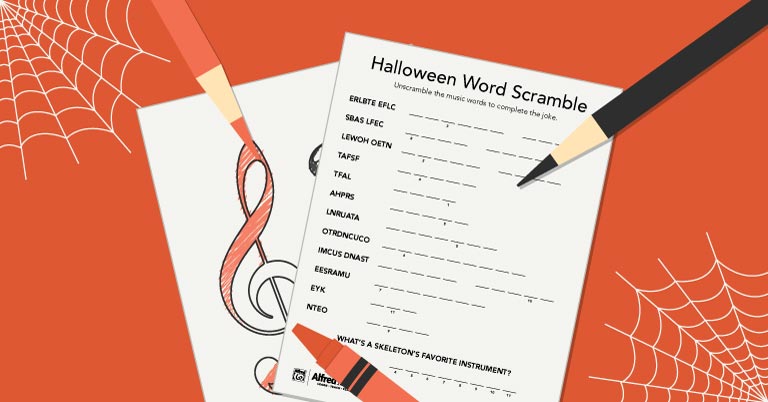 Free Music Activity: Halloween Word Scramble