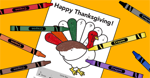Thanksgiving Coloring Activity for Music Students