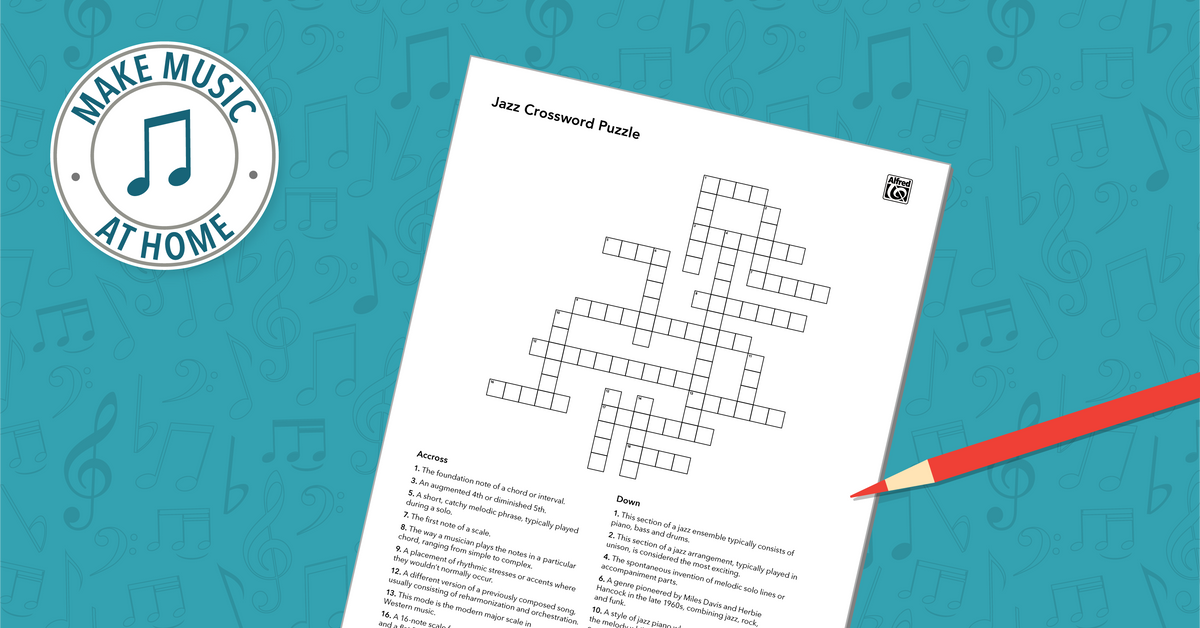 Free Music Activity: Jazz Crossword Puzzle