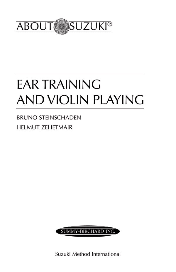 Ear Training and Violin Playing Cover Image