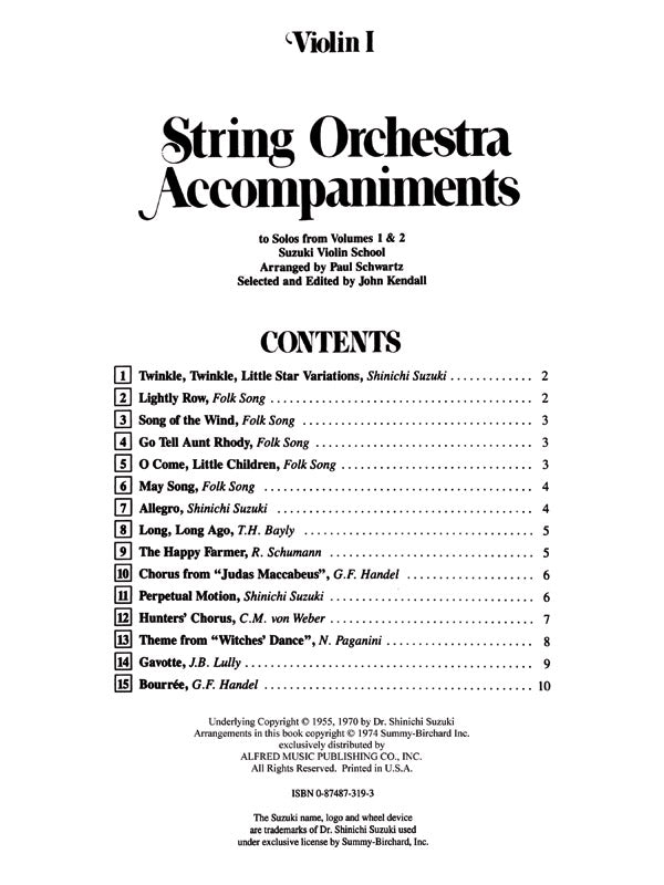 String Orchestra Accompaniments to Solos from Volumes 1 & 2 Cover Image