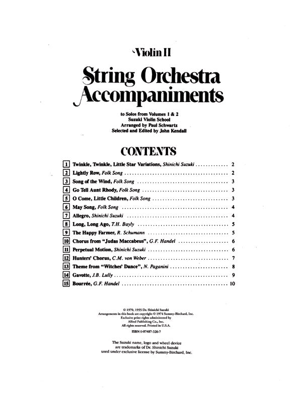 String Orchestra Accompaniments to Solos from Volumes 1 & 2 Cover Image