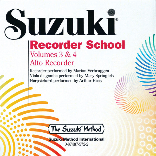 Suzuki Recorder School (Alto Recorder) CD, Volume 3 & 4 Cover Image