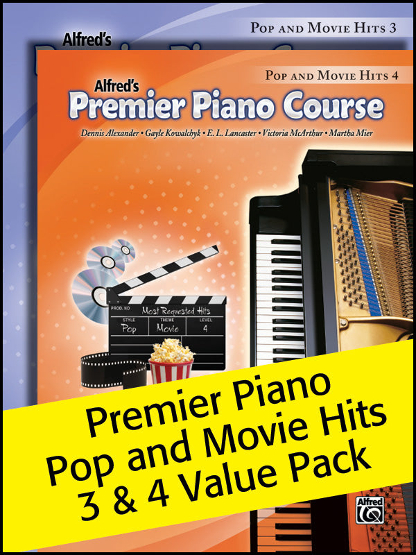 Premier Piano Course, Pop and Movie Hits 3 & 4 (Value Pack) Cover Image