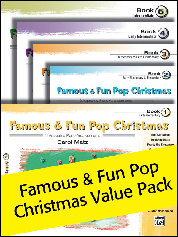 Famous & Fun Pop Christmas, Books 1-5 (Value Pack) Cover Image