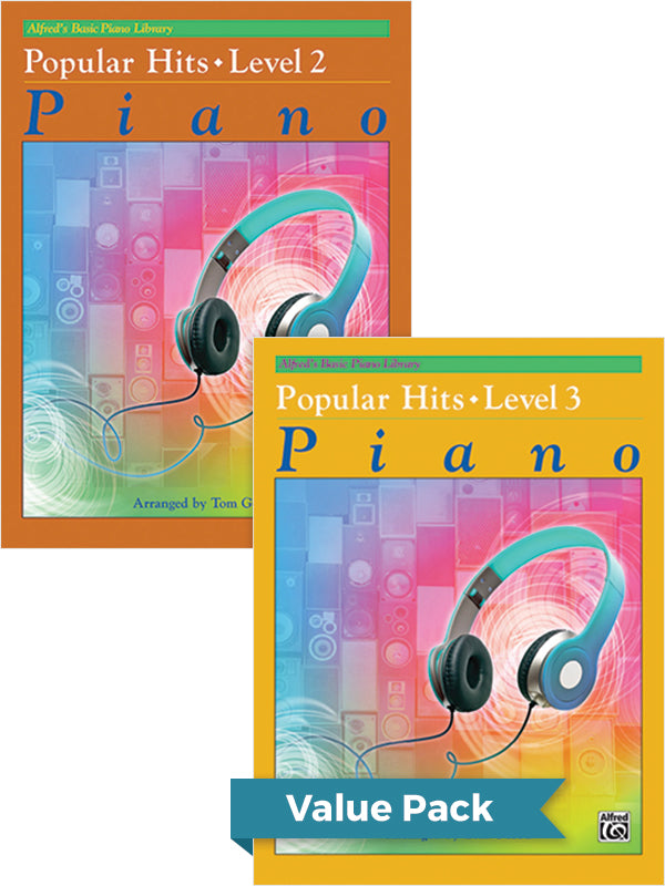 Alfred's Basic Piano Library: Popular Hits, Levels 2 & 3 (Value Pack) Cover Image