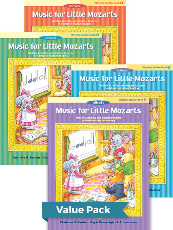 Music for Little Mozarts Rhythm Speller Books 1-4 (Value Pack) Cover Image