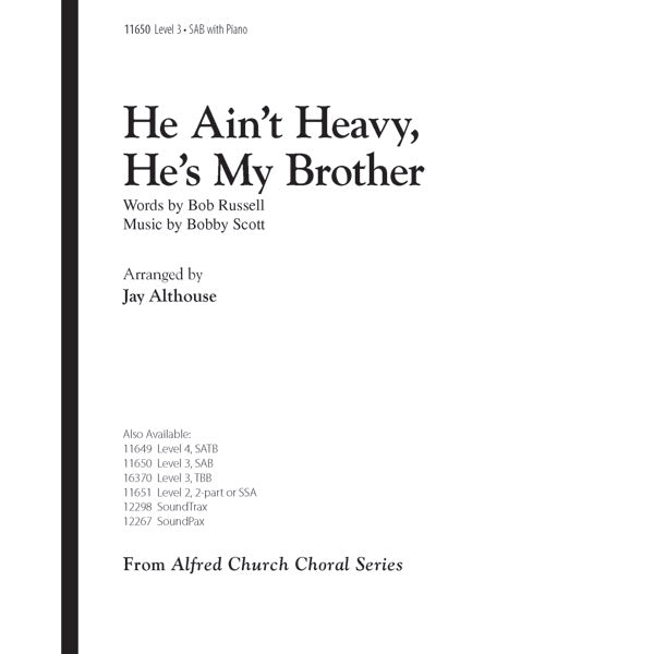 He Ain't Heavy, He's My Brother Sheet Music Preview