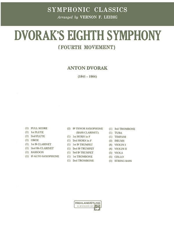 Dvorák's 8th Symphony, 4th Movement: Timpani Sheet Music Preview