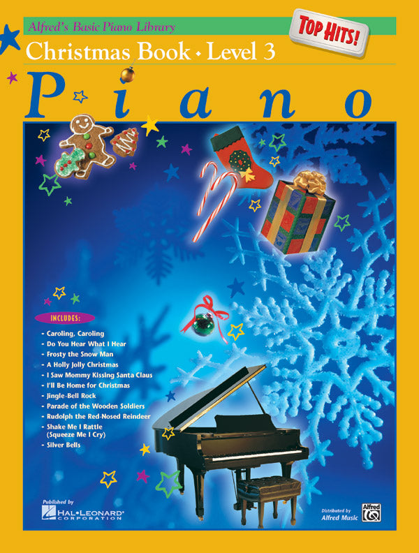 Alfred's Basic Piano Library: Top Hits! Christmas Book 3 Cover Image