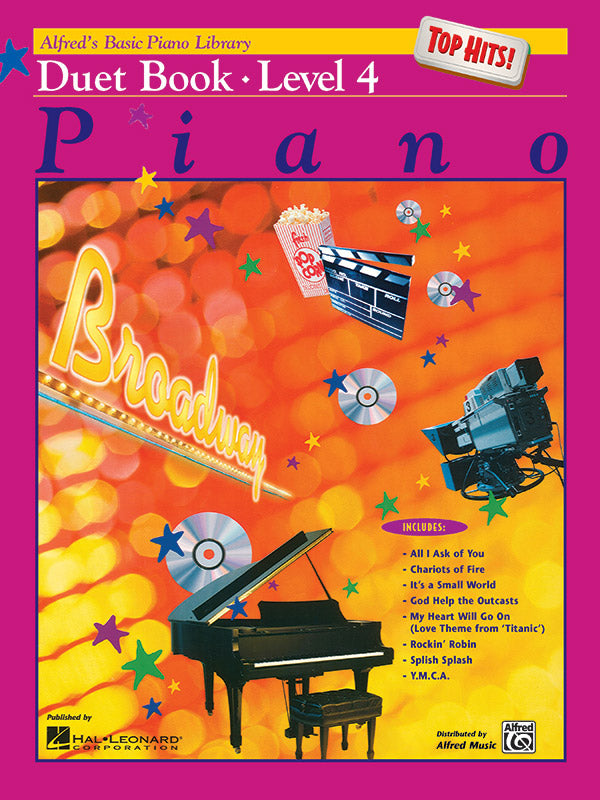 Alfred's Basic Piano Library: Top Hits! Duet Book 4 Cover Image