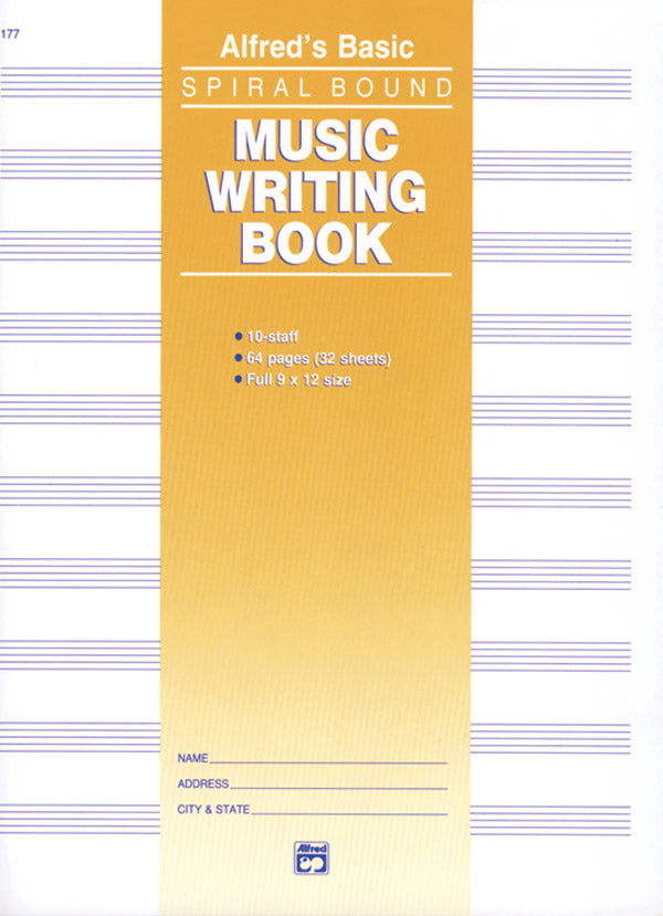Music Writing Book (9" x 12"), 10-Stave Cover Image
