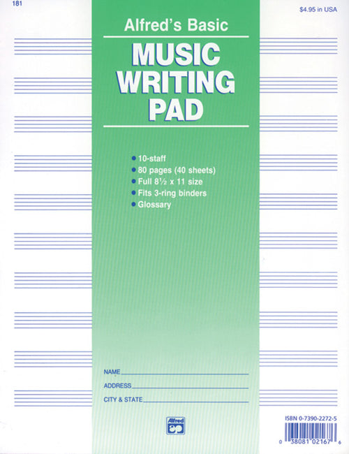 10 Stave Music Writing Pad (8 1/2" x 11") Cover Image
