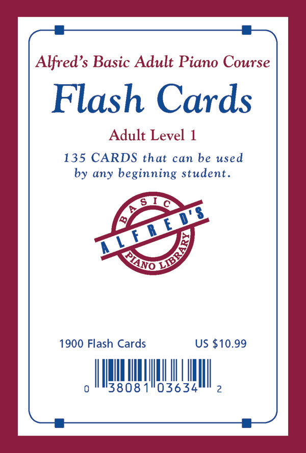 Alfred's Basic Adult Piano Course: Flash Cards, Level 1: Piano Flash ...