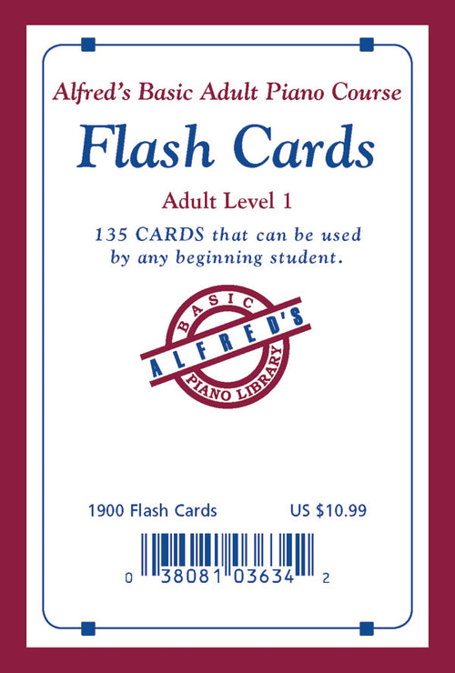 Alfred's Basic Adult Piano Course: Flash Cards, Level 1 Cover Image