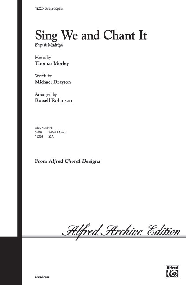 Sing We and Chant It Sheet Music Preview