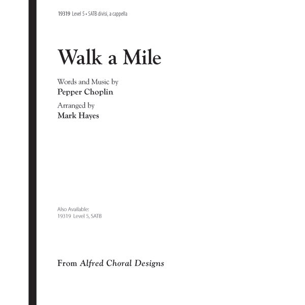 Walk a Mile Sheet Music Preview
