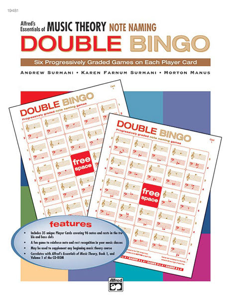 Alfred's Essentials of Music Theory: Double Bingo Game -- Note Naming Cover Image