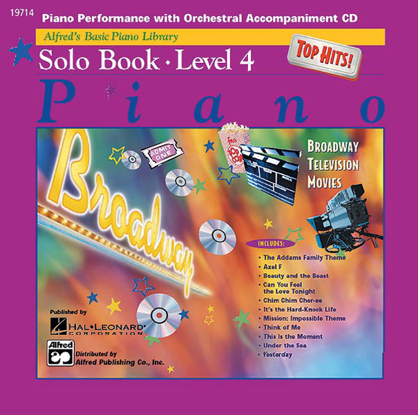 Alfred's Basic Piano Library: Top Hits! Solo Book CD, Level 4  Cover Image