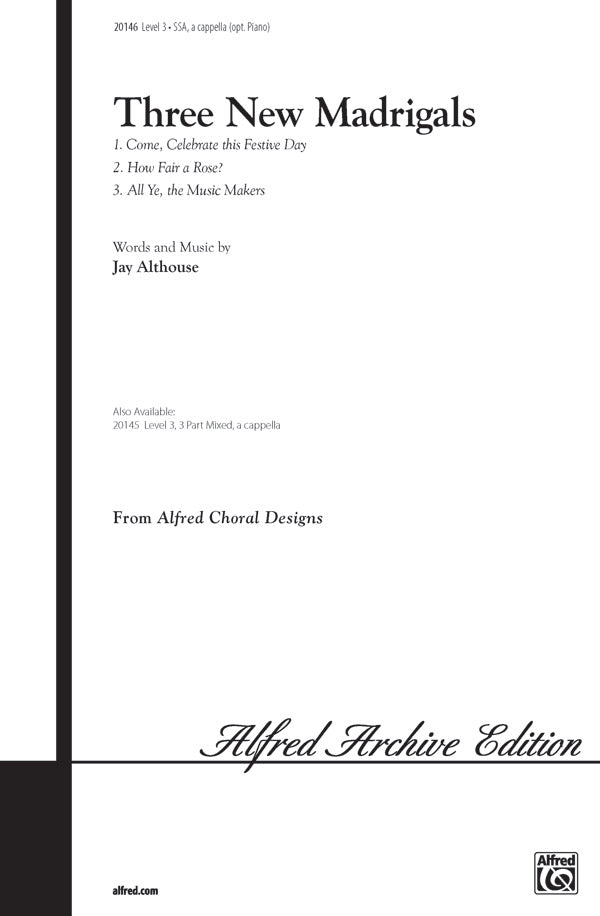 Three New Madrigals Sheet Music Preview