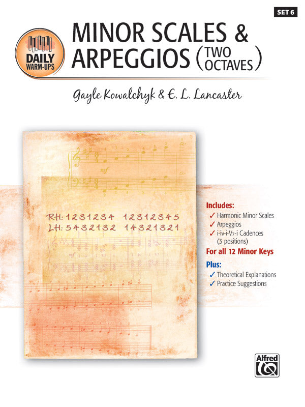 Daily Warm-Ups, Set 6: Minor Scales & Arpeggios (Two Octaves) Sheet Music Preview