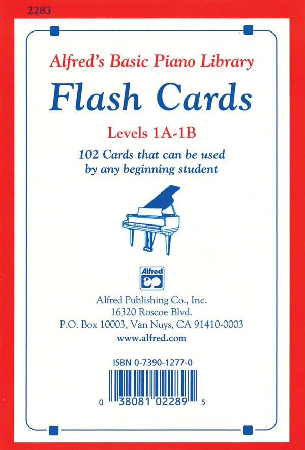 Alfred's Basic Piano Library: Flash Cards, Levels 1A & 1B Cover Image