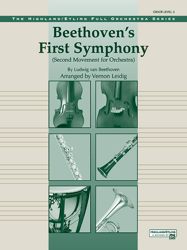 Beethoven's First Symphony, Second Movement: 2nd B-flat Clarinet Sheet Music Preview