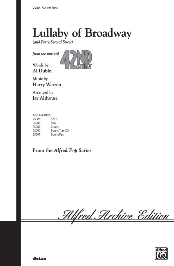 Lullaby of Broadway (and Forty-Second Street) Sheet Music Preview