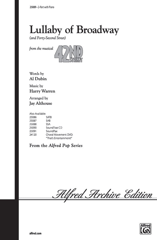 Lullaby of Broadway (and "Forty-Second Street") Sheet Music Preview