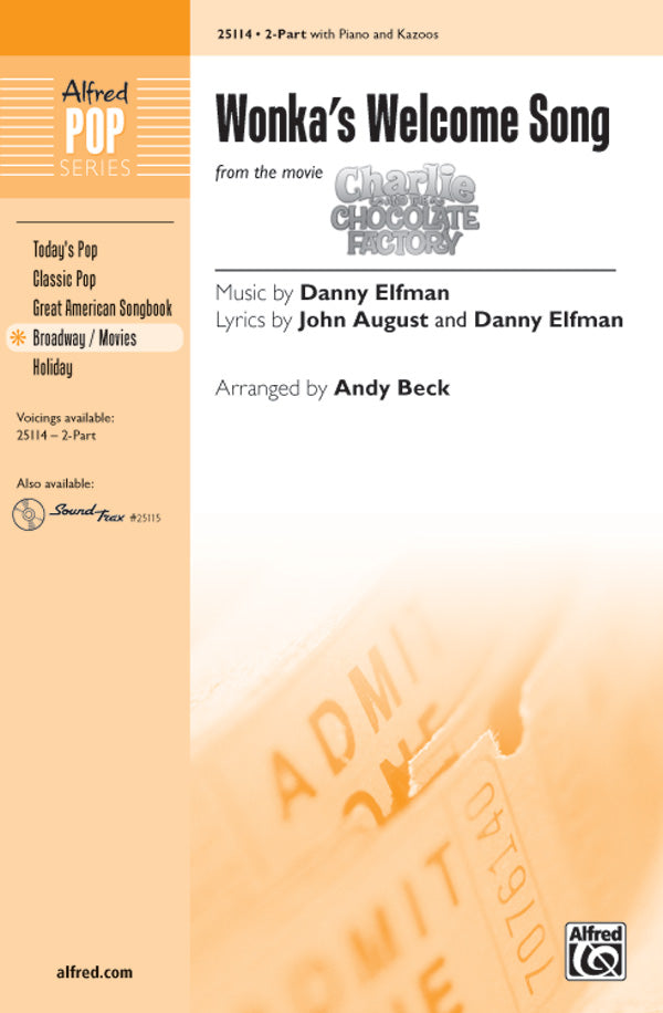 Wonka's Welcome Song (from <I>Charlie and the Chocolate Factory</I>) Cover Image