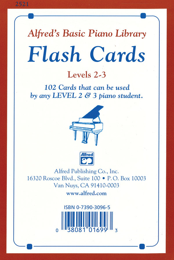 Alfred's Basic Piano Library: Flash Cards, Levels 2 & 3 Cover Image
