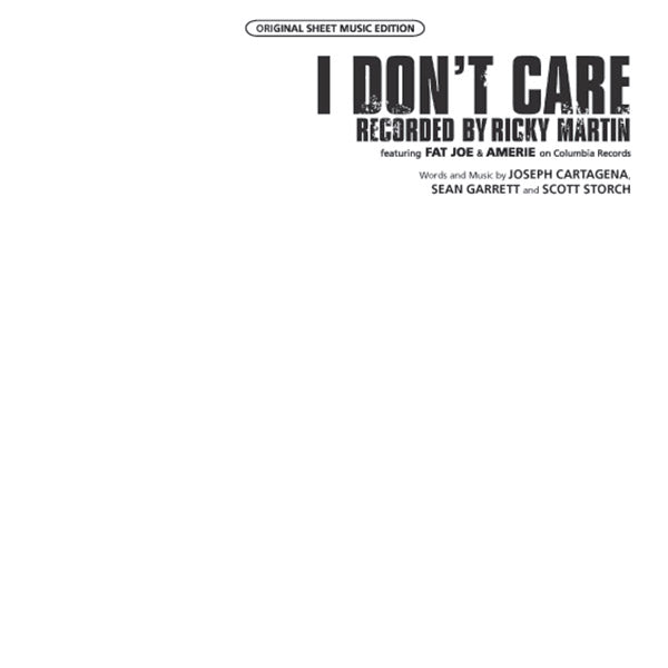 I Don't Care Sheet Music Preview