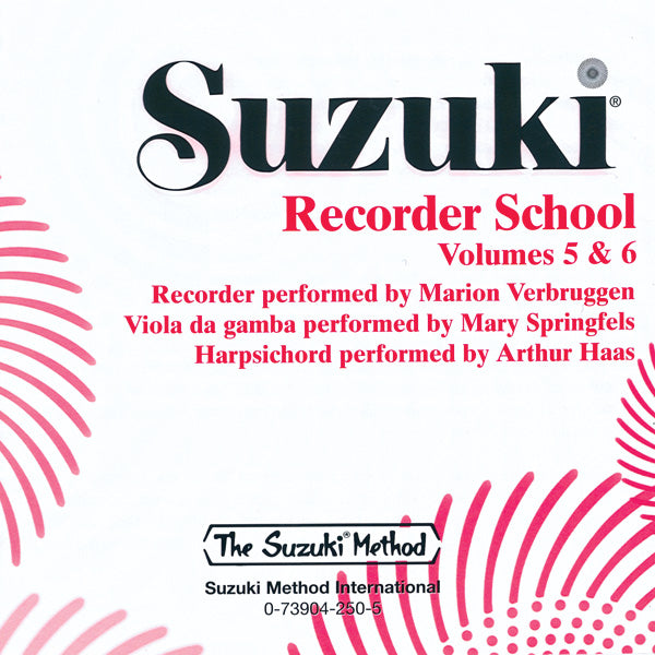 Suzuki Recorder School (Soprano and Alto Recorder) CD, Volume 5 & 6 Cover Image
