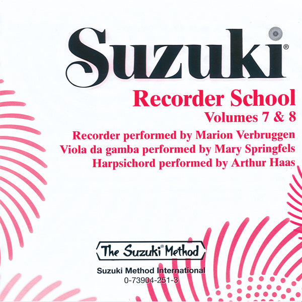 Suzuki Recorder School (Soprano and Alto Recorder) CD, Volume 7 & 8 Cover Image
