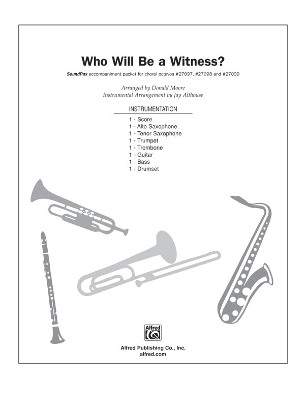Who Will Be a Witness? Sheet Music Preview