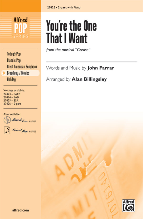 You're the One That I Want Sheet Music Preview