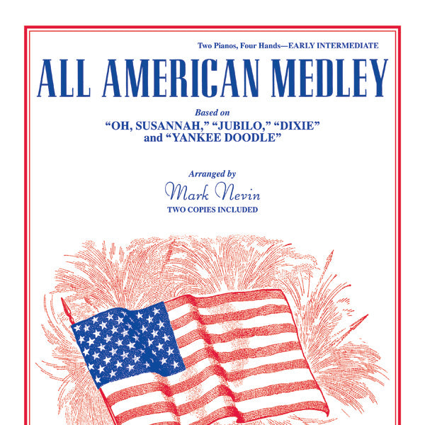 All American Medley: Based on "Oh, Susannah", "Jubilo", "Dixie" and "Yankee Doodle" - Piano Duo (2 Pianos, 4 Hands) Sheet Music Preview