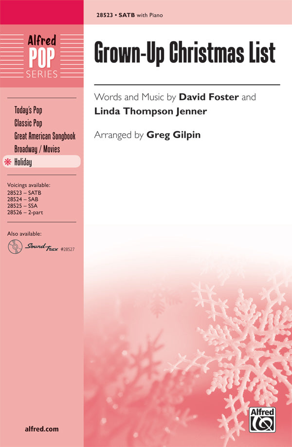Grown-Up Christmas List Sheet Music Preview