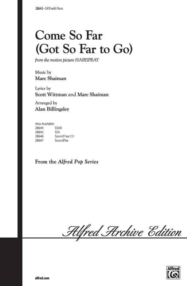 Come So Far (Got So Far to Go) (from <i>Hairspray</i>) Sheet Music Preview