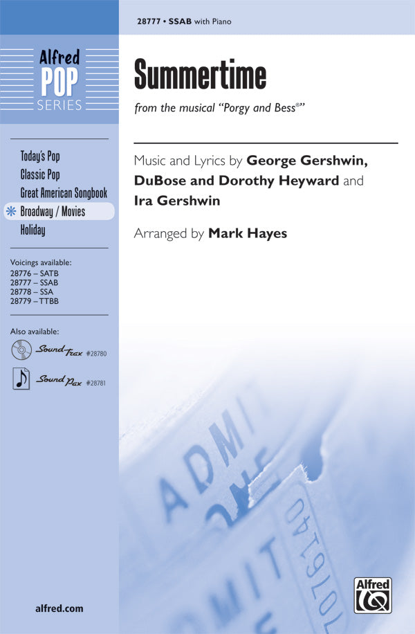 Summertime (from the musical <i>Porgy and Bess</i>) Sheet Music Preview