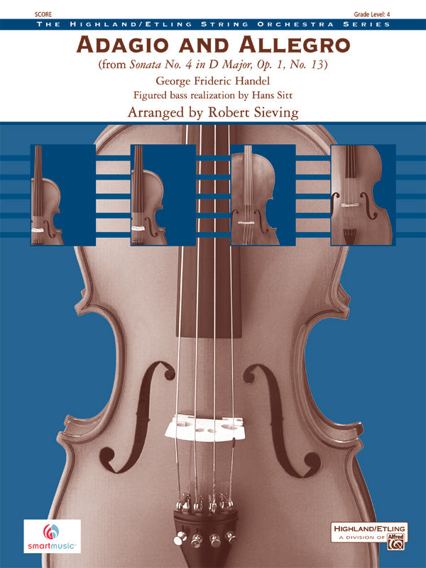 Adagio and Allegro (from Sonata No. 4 in D major, Op. 1, No. 13): 2nd Violin Sheet Music Preview