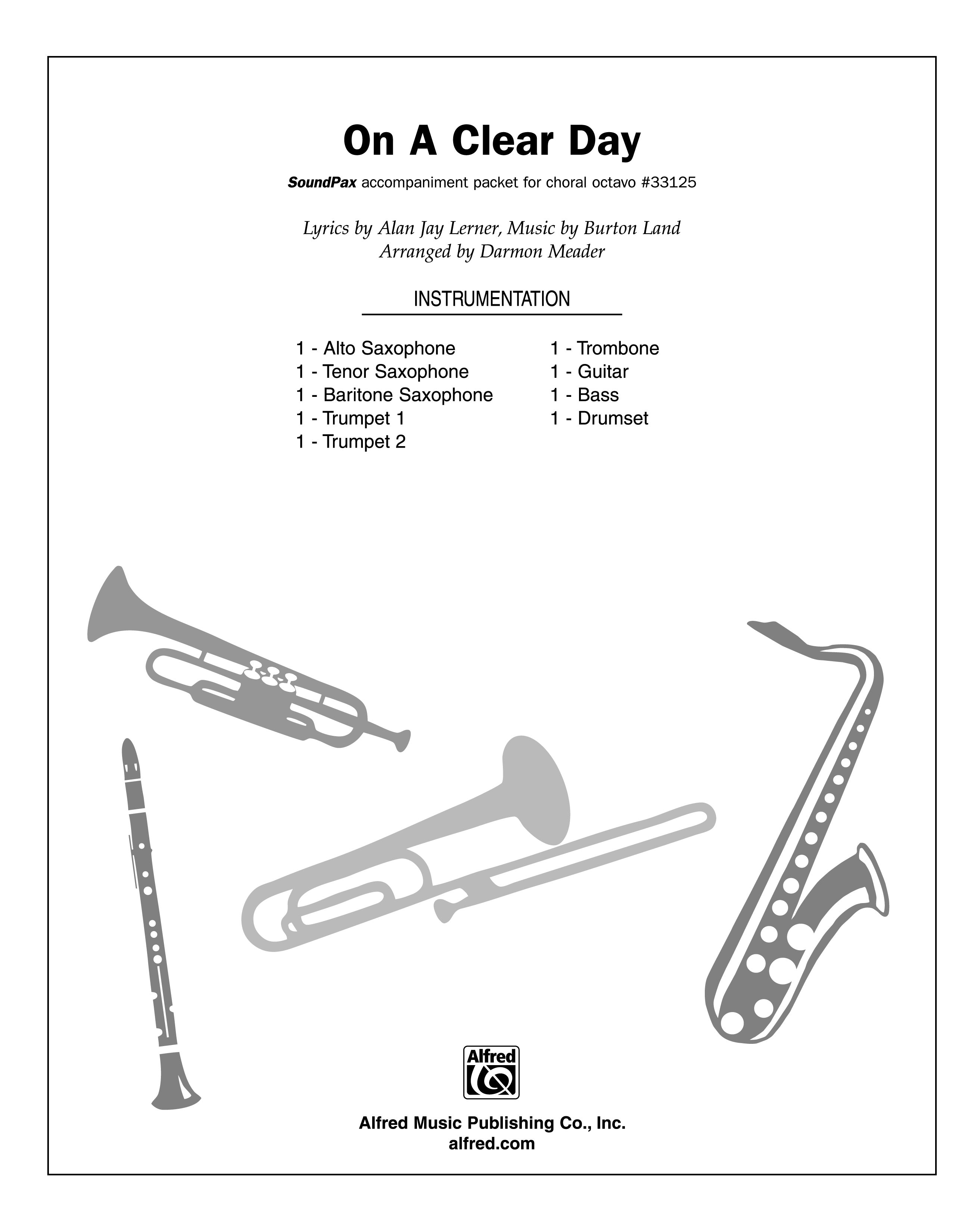On a Clear Day: 1st B-flat Trumpet | Downloadable & Printable
