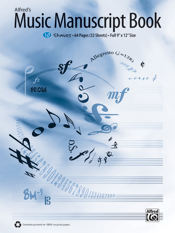Alfred's Music Manuscript Book, 10-Stave Cover Image
