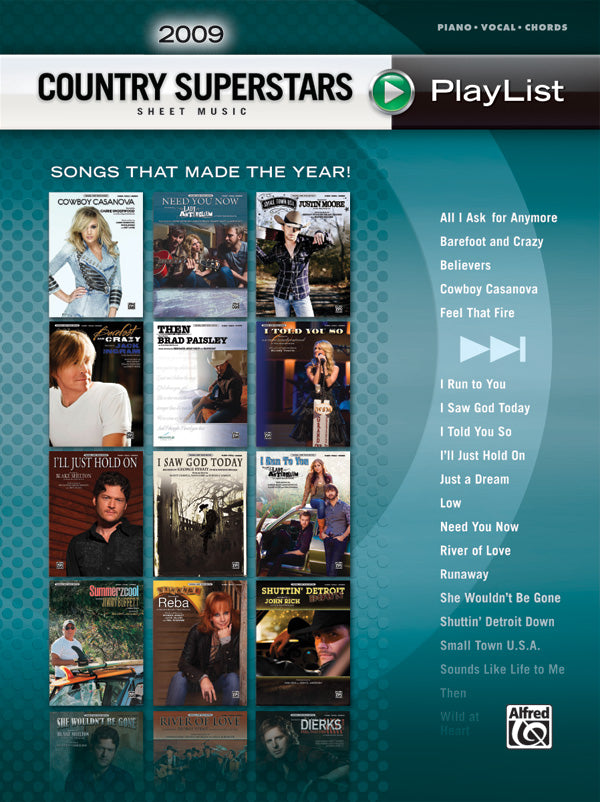 2009 Country Superstars Sheet Music Playlist Cover Image