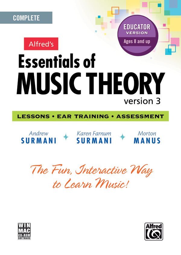 Alfred's Essentials of Music Theory: Software, Version 3 CD-ROM Educator Version, Complete Volume Cover Image