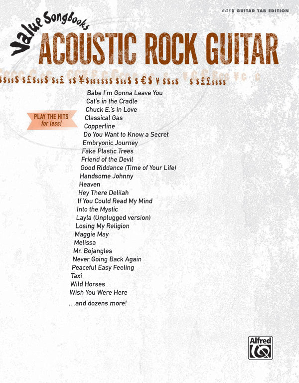 Value Songbooks: Acoustic Rock Guitar Cover Image
