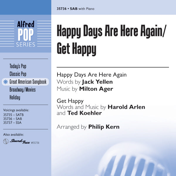 Happy Days Are Here Again / Get Happy Sheet Music Preview