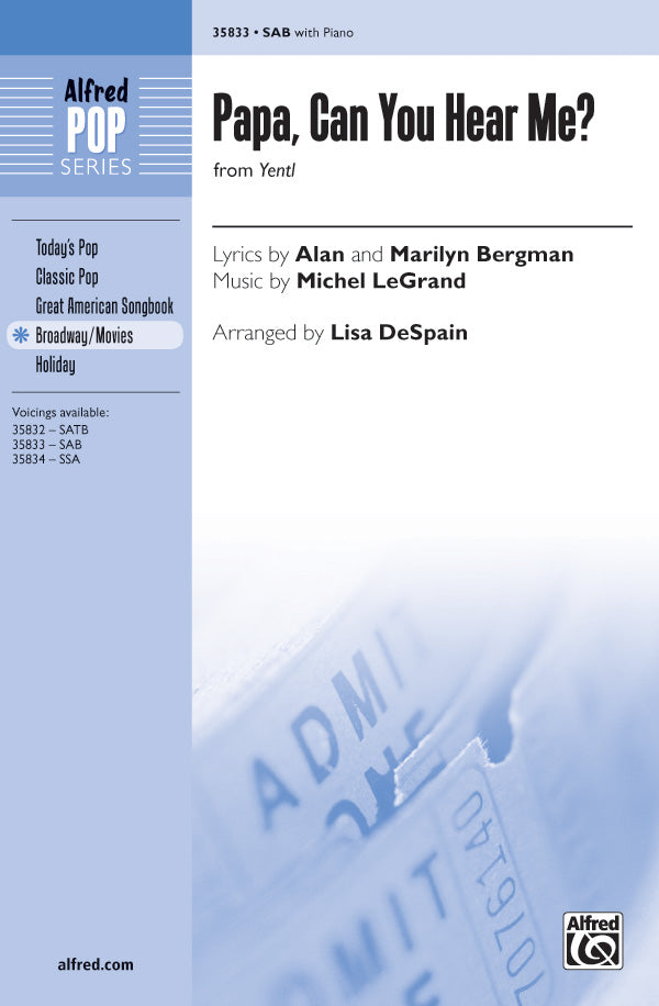 Papa, Can You Hear Me? (from <i>Yentl</i>) Sheet Music Preview