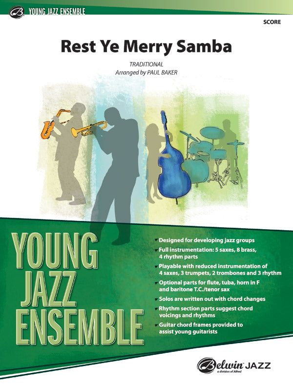 Rest Ye Merry Samba: 2nd B-flat Tenor Saxophone Sheet Music Preview