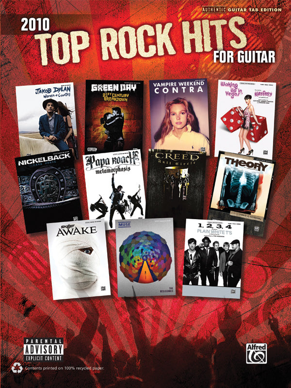 2010 Top Rock Hits for Guitar Cover Image